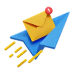Envelope on a paper plane representing updates